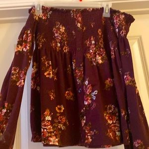 Womens Long Sleeve Off the Shoulder Top